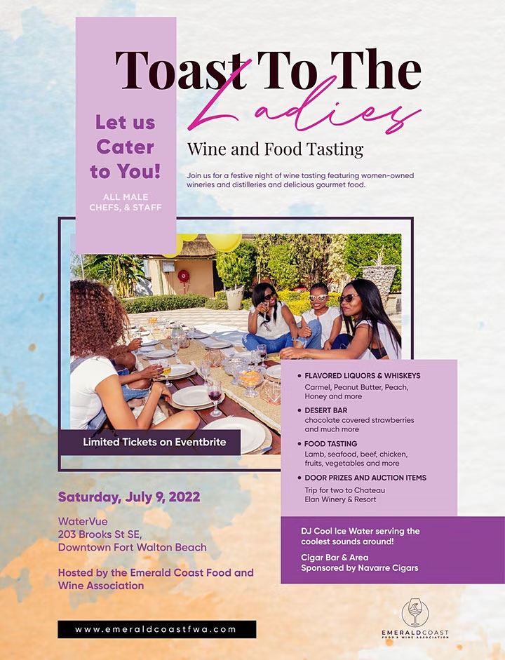 Toast to the Ladies! Wine and Food Tasting Emerald Coast Food & Wine