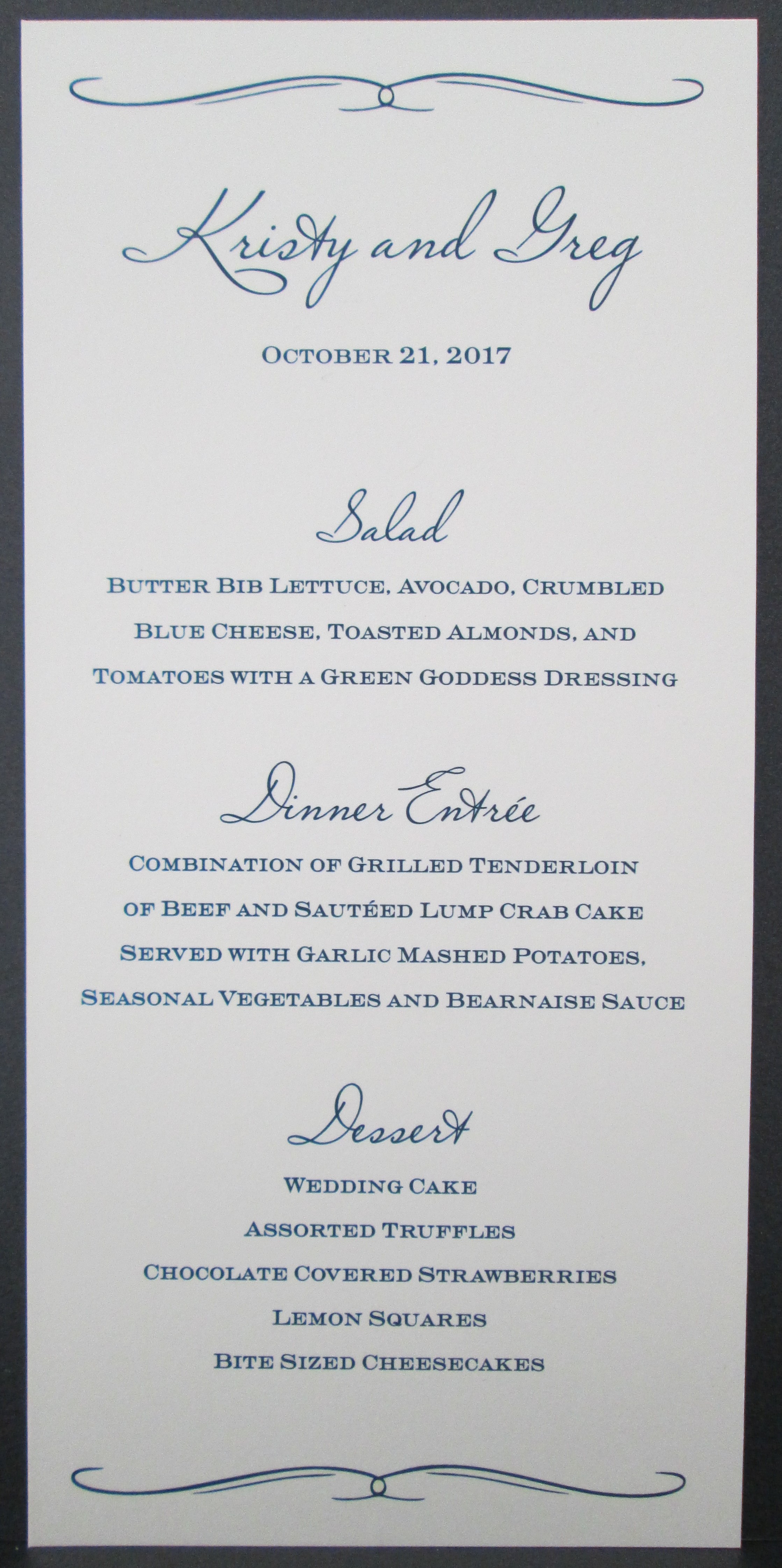 Wedding & Event Menu's Emerald Invitations