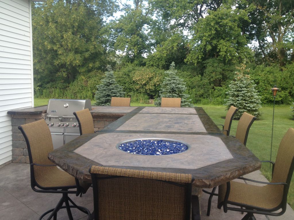 Outdoor Bar Concrete Driveways Stamped Concrete Landscape