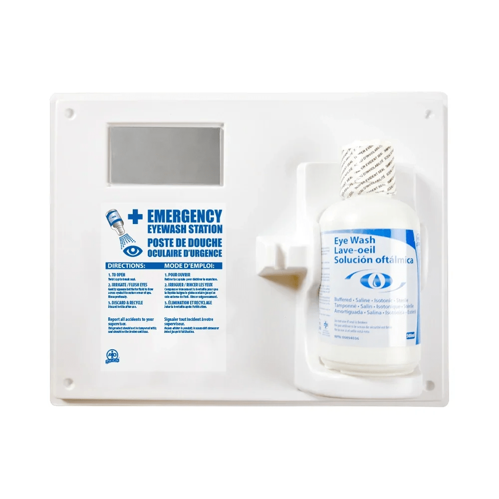 Emergency Single Eyewash Station with 500ml Eyewash Solution