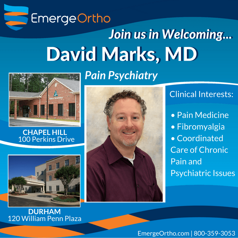 New Physician Dr. David Marks, Pain Psychiatrist EmergeOrtho