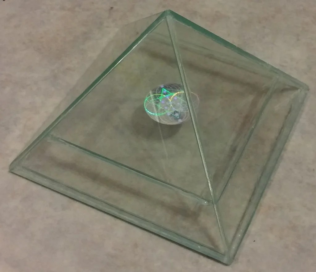 Glass Pyramid with Hologram EMF Shield WiFi and Phone Protection