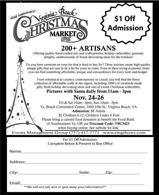 Va. Beach Christmas Market Coupon Events Management Group