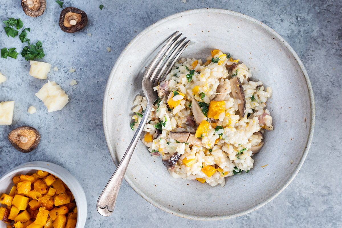 Risotto à la courge, kale et shiitake Emilie Murmure