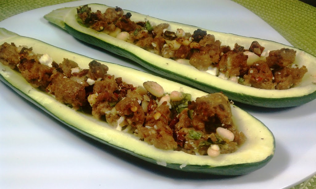 SausageStuffed Baked Zucchini Emily Bites