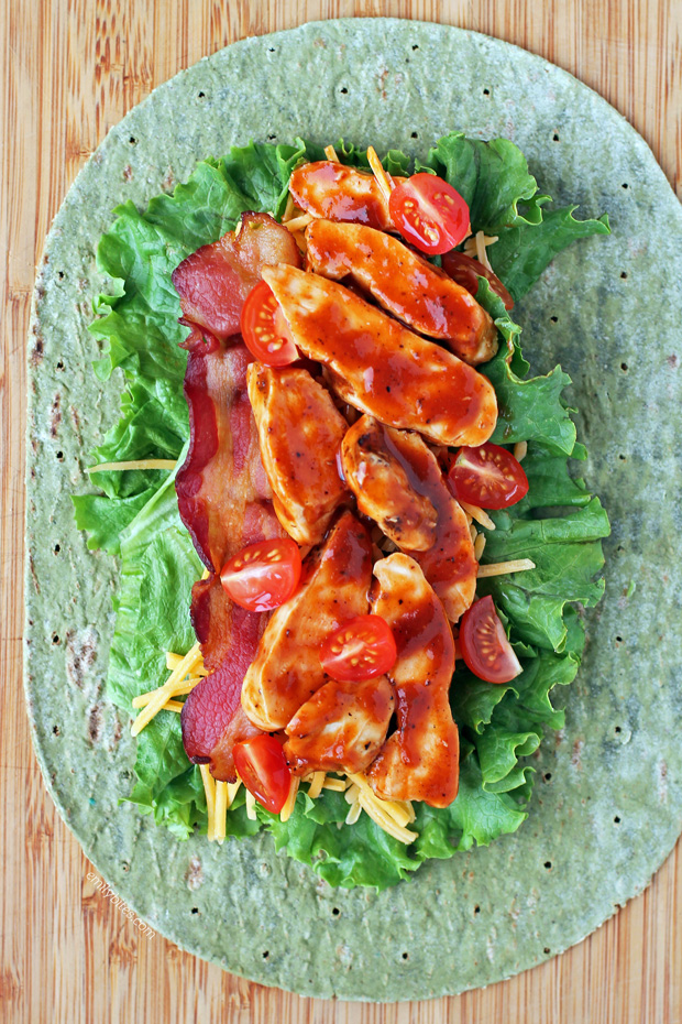 Barbecue Chicken Bacon Wraps Emily Bites