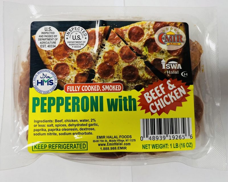Halal Pepperoni sliced 1LB Emir Halal Foods Order Online Halal