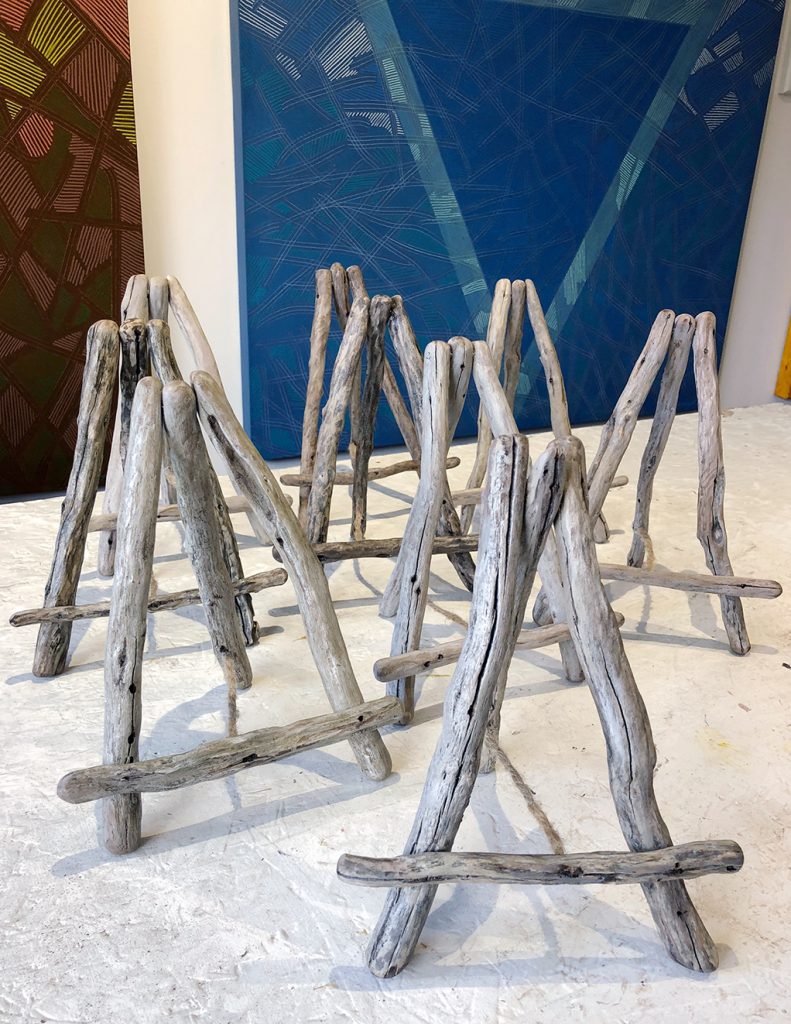 Handmade driftwood easel SOLD OUT Emma Blyth Australian Made Art