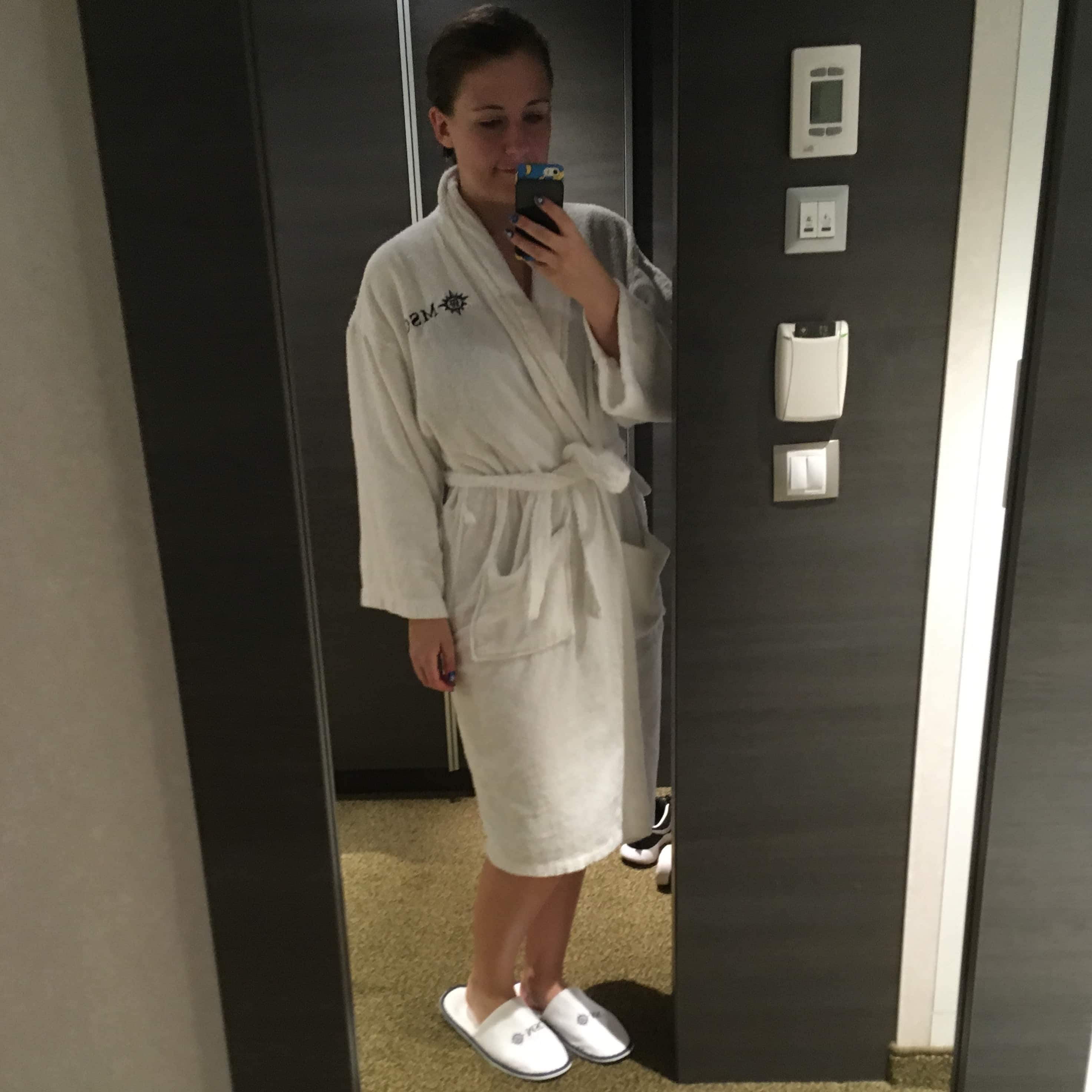 msc dressing gown and slippers black perks Emma Cruises