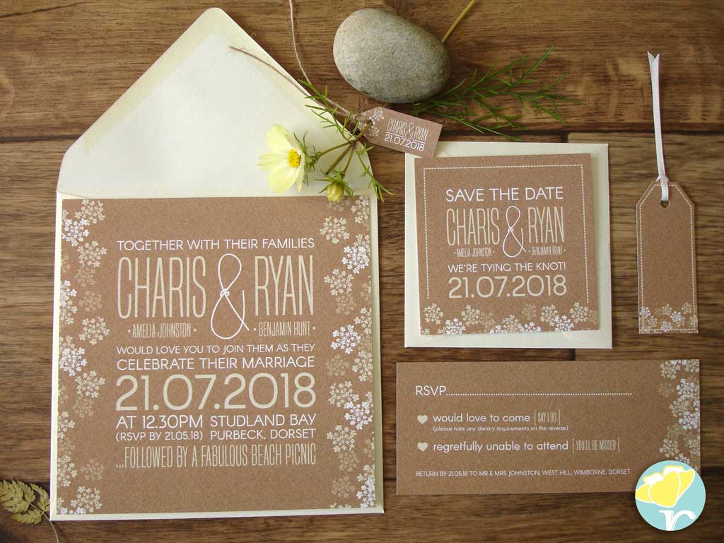 Handmade Wedding, Stationery Design Collection, Invitations, RSVP, Save