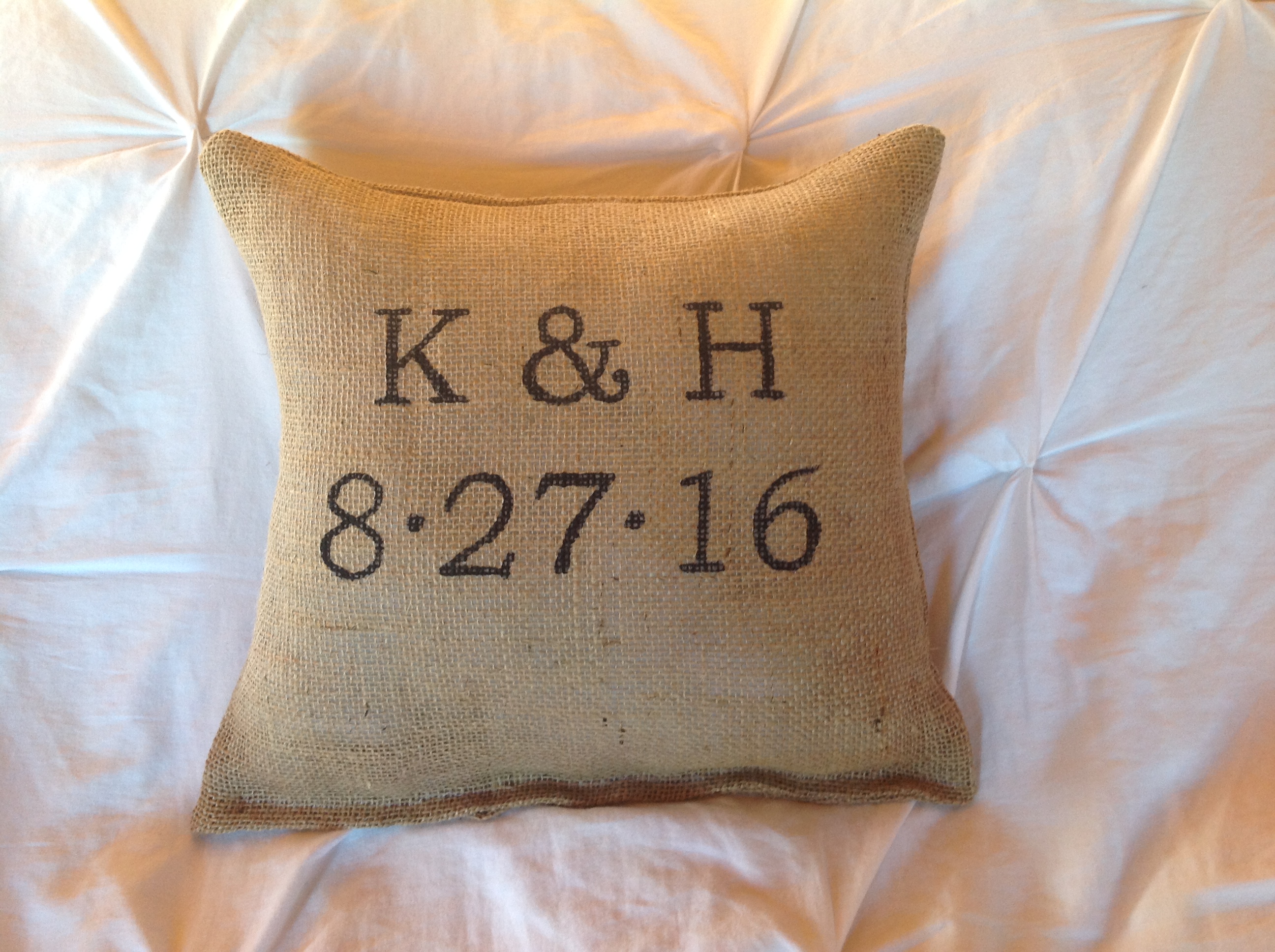 Personalized Pillow, Wedding Date Pillow, Rustic Decor
