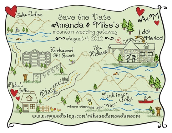 Custom Wedding Map - Handmade Wedding | Emmaline Bride®