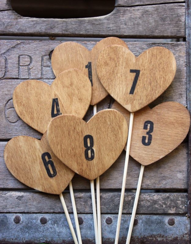 Easy Table Number Idea for Rustic Wedding Reception