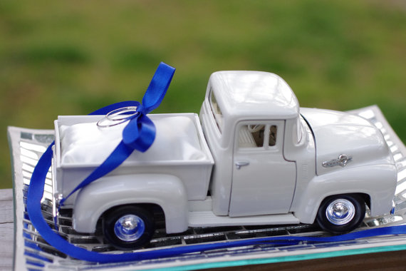 Truck Ring Bearer Pillow Vintage Wedding Theme
