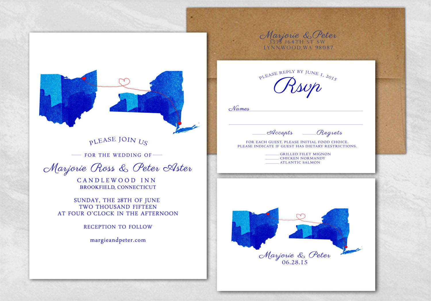 State Wedding Invitations Watercolor Wildheart Paper