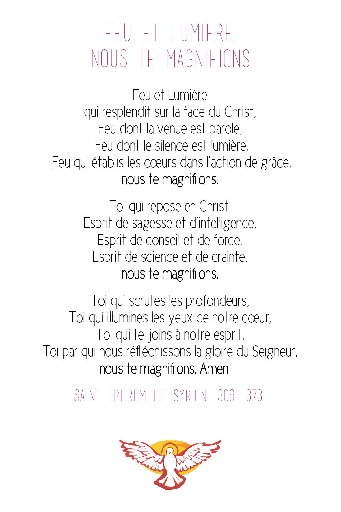 Prières à l'Esprit Saint Communauté de l'Emmanuel