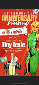 Feature Dancer & Showgirl Tiny Texie Performs Live & Headlines at Lust