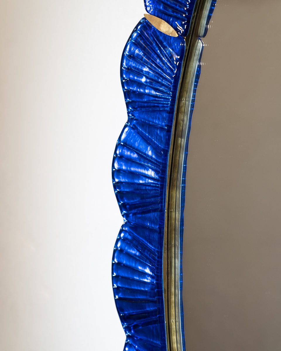 'Noto' Bespoke Italian Murano Artisian Glass Mirrors with Brass details by eModerno • e Moderno