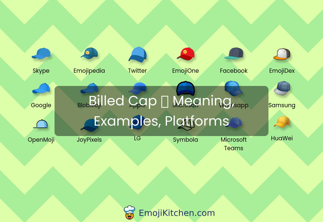 🧢 billed cap emoji meaning, info, stats EmojiKitchen