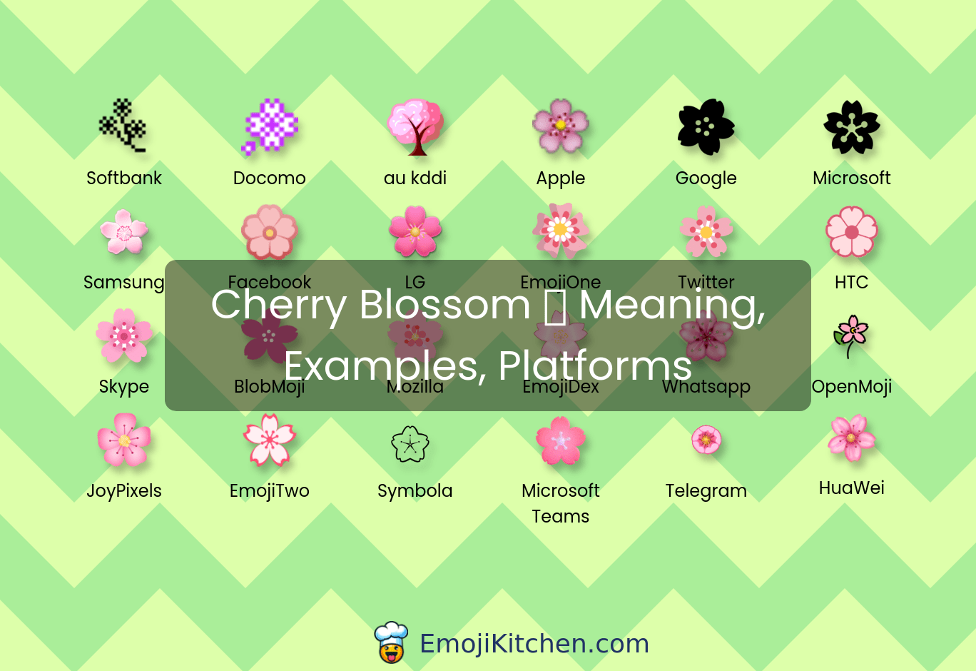 🌸 cherry blossom emoji meaning, info, stats EmojiKitchen