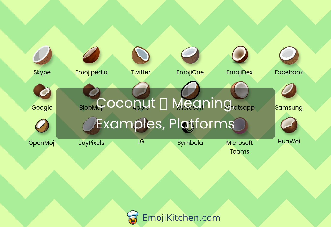 🥥 coconut emoji meaning, info, stats EmojiKitchen