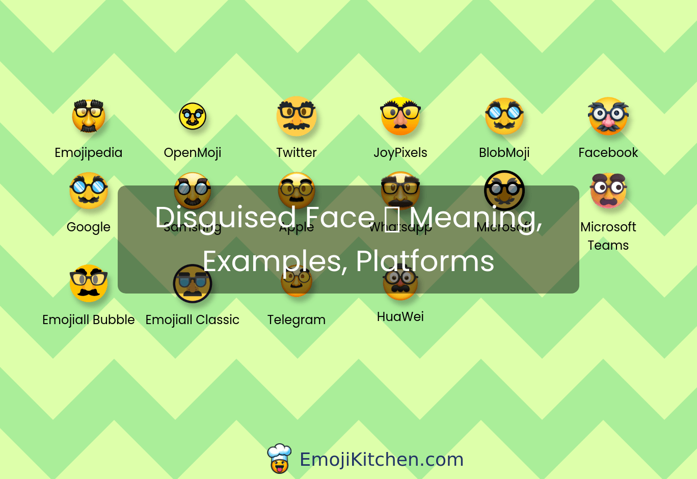 🥸 disguised face emoji meaning, info, stats EmojiKitchen