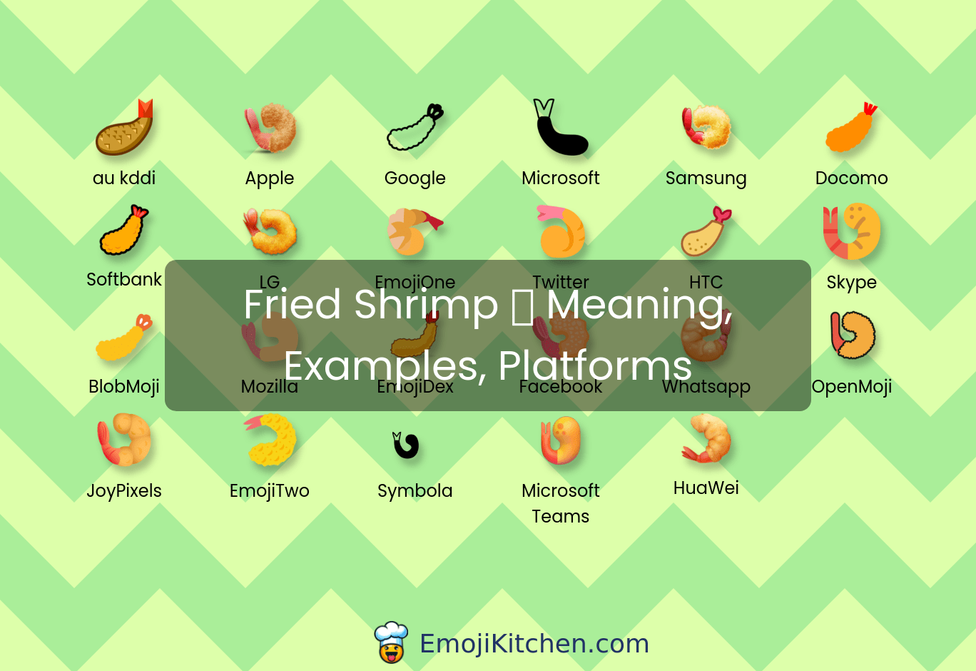 🍤 fried shrimp emoji meaning, info, stats EmojiKitchen