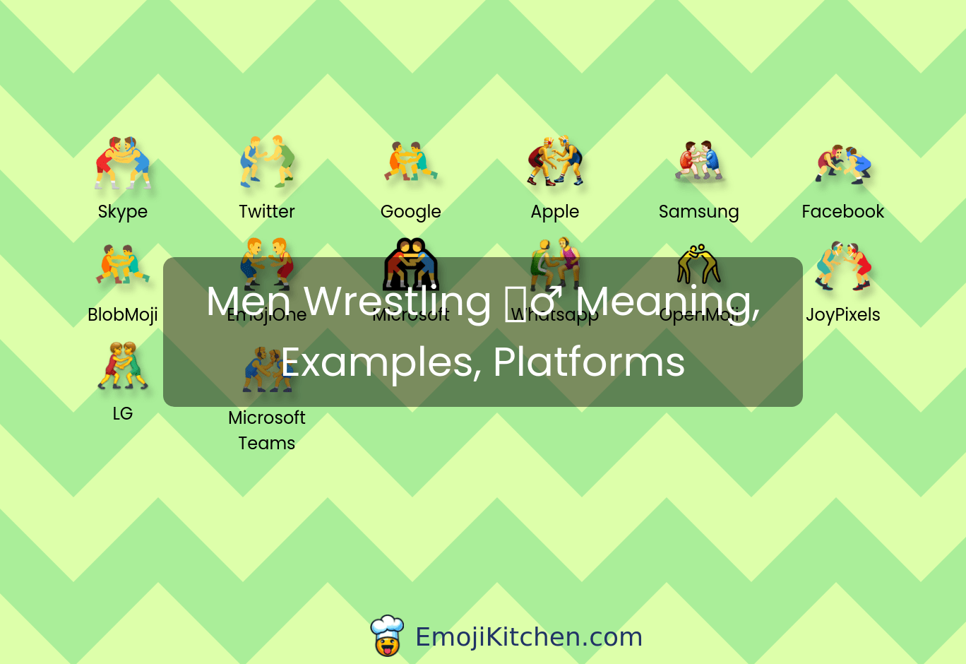 🤼‍♂️ men wrestling emoji meaning, info, stats EmojiKitchen