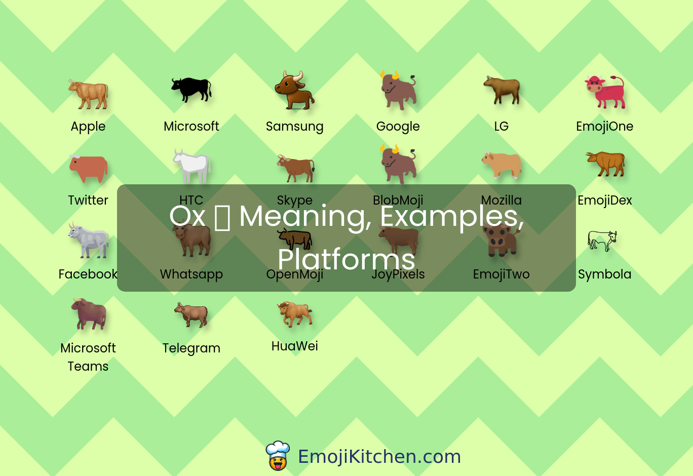 🐂 ox emoji meaning, info, stats EmojiKitchen
