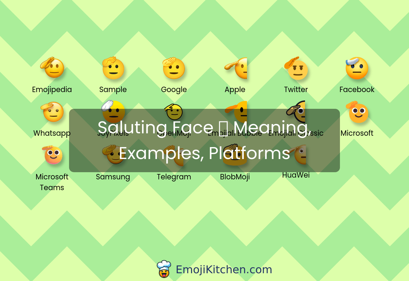 🫡 saluting face emoji meaning, info, stats EmojiKitchen