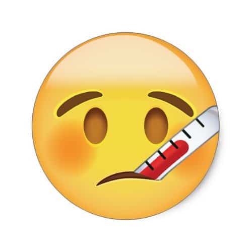 Face With Thermometer Emoji Classic Round Sticker EmojiPrints