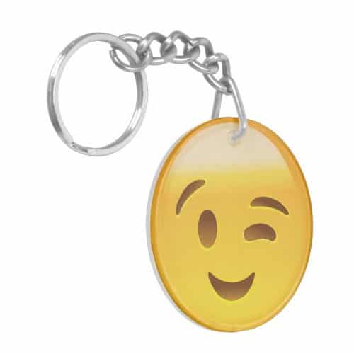 Winking Face Emoij Keychain EmojiPrints