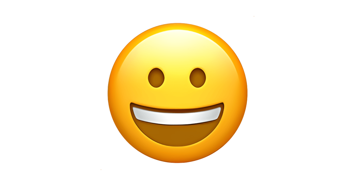 😀 Visage avec large sourire Emoji — Signification, Copier & Coller