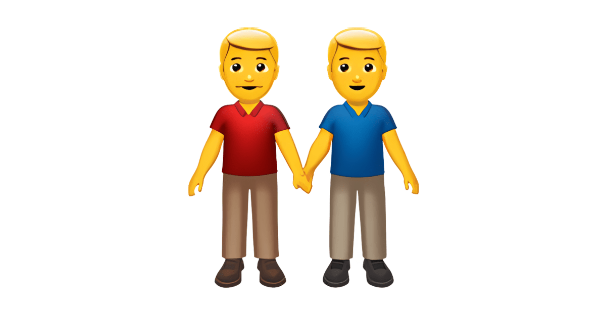 Two Guys Holding Hands Emoji