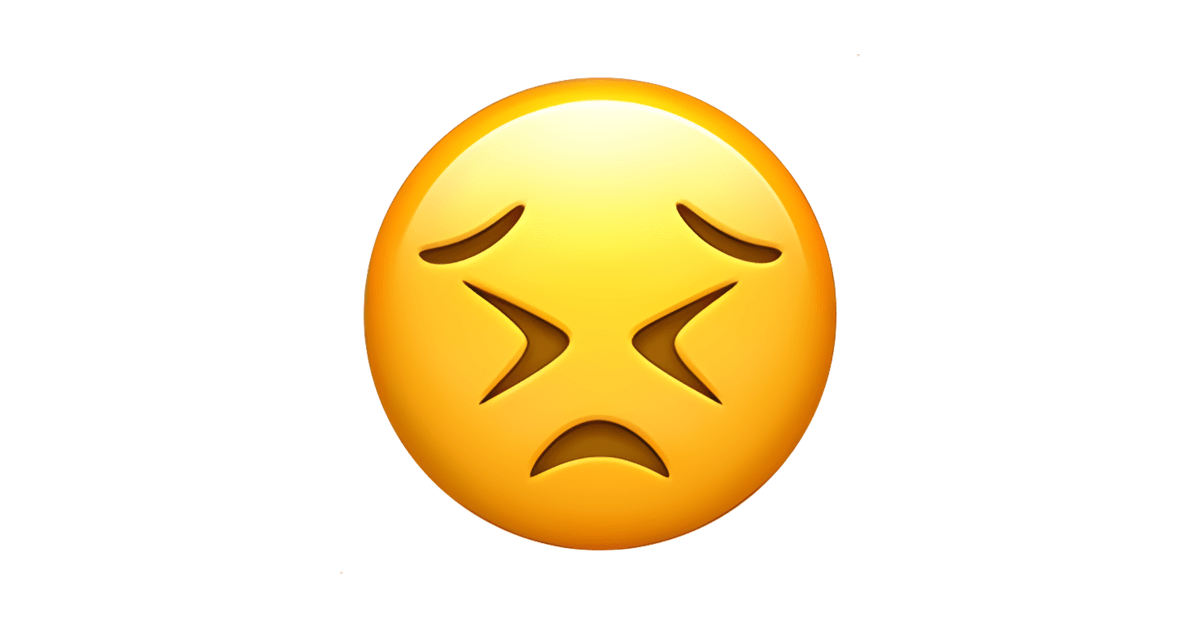 😣 Volhardend Gezicht Emoji — Betekenis en Gebruik