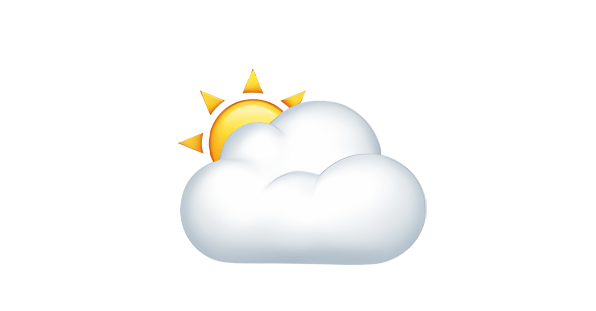 🌥️ Sun Behind Large Cloud Emoji — Meaning, Copy & Paste