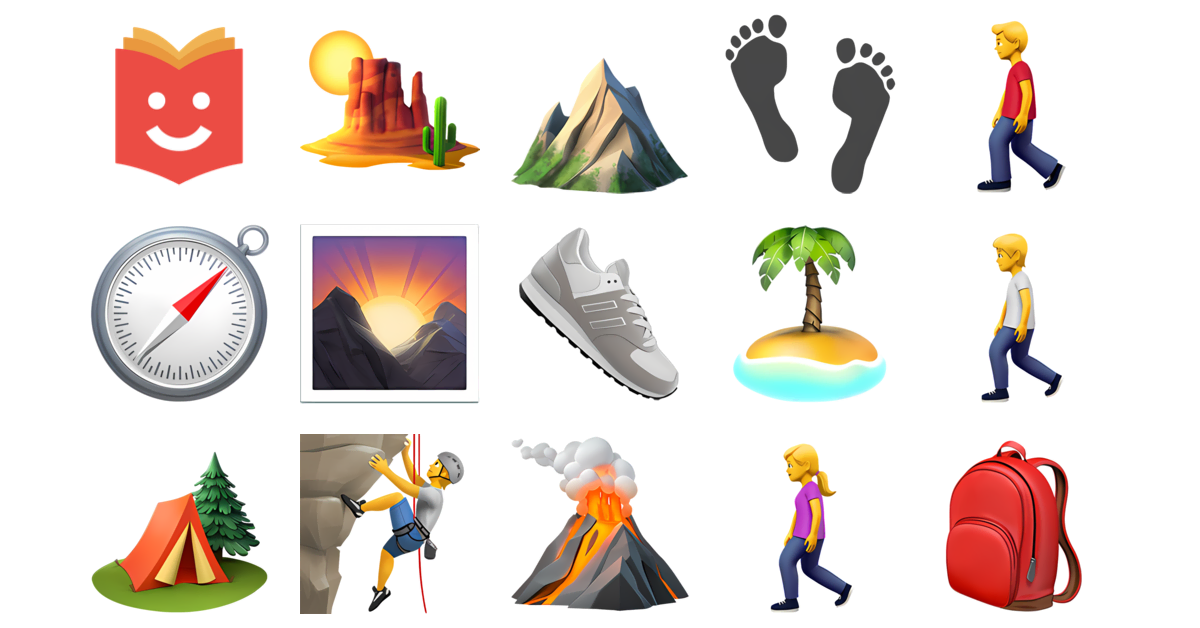 🥾🏞️ Hiking Emojis Collection 🥾⛺🚵🧗🏞️ — Copy & Paste!