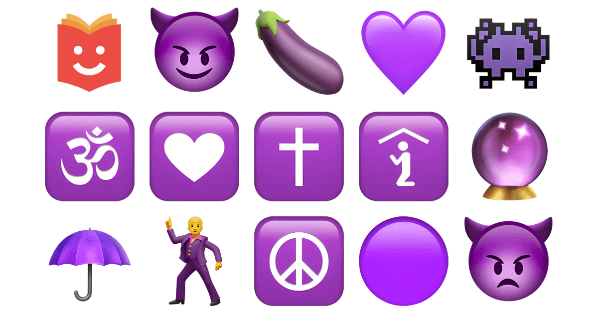 🟣 Couleur violette Collection Emoji — Copier & Coller