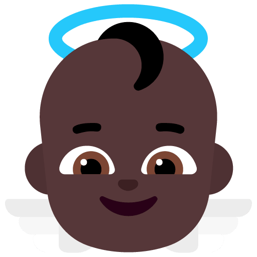 👼🏿 Baby Angel Dark Skin Tone Emoji Meaning From Girl & Guy Emojisprout