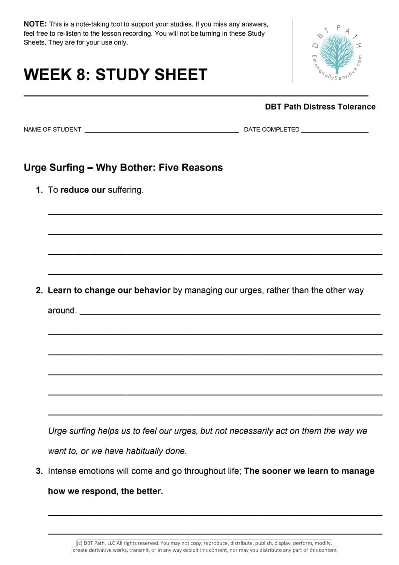 Week 8 Worksheet DBT Path (TM)