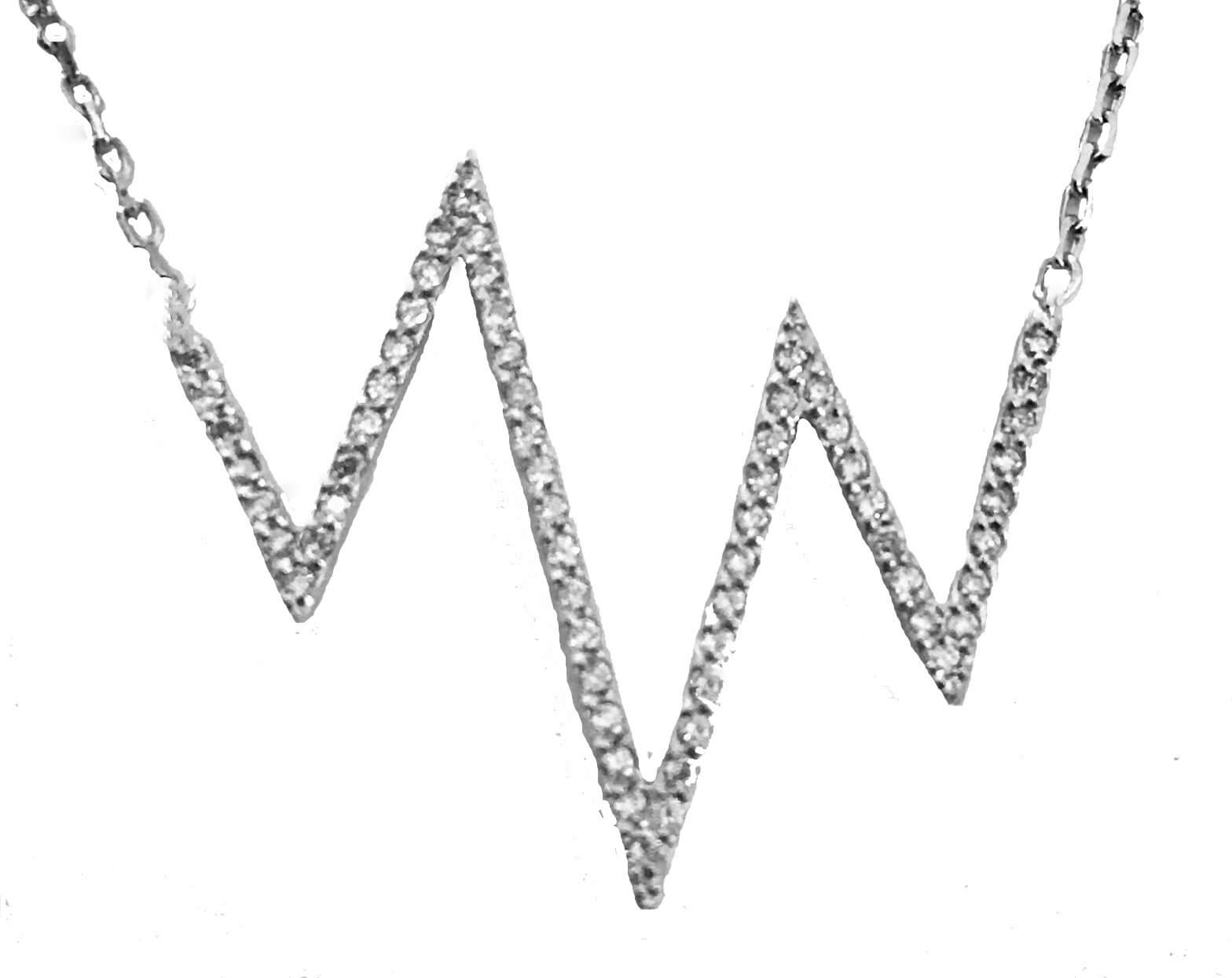Lightning Bolt Necklace In Pave Set Diamonds