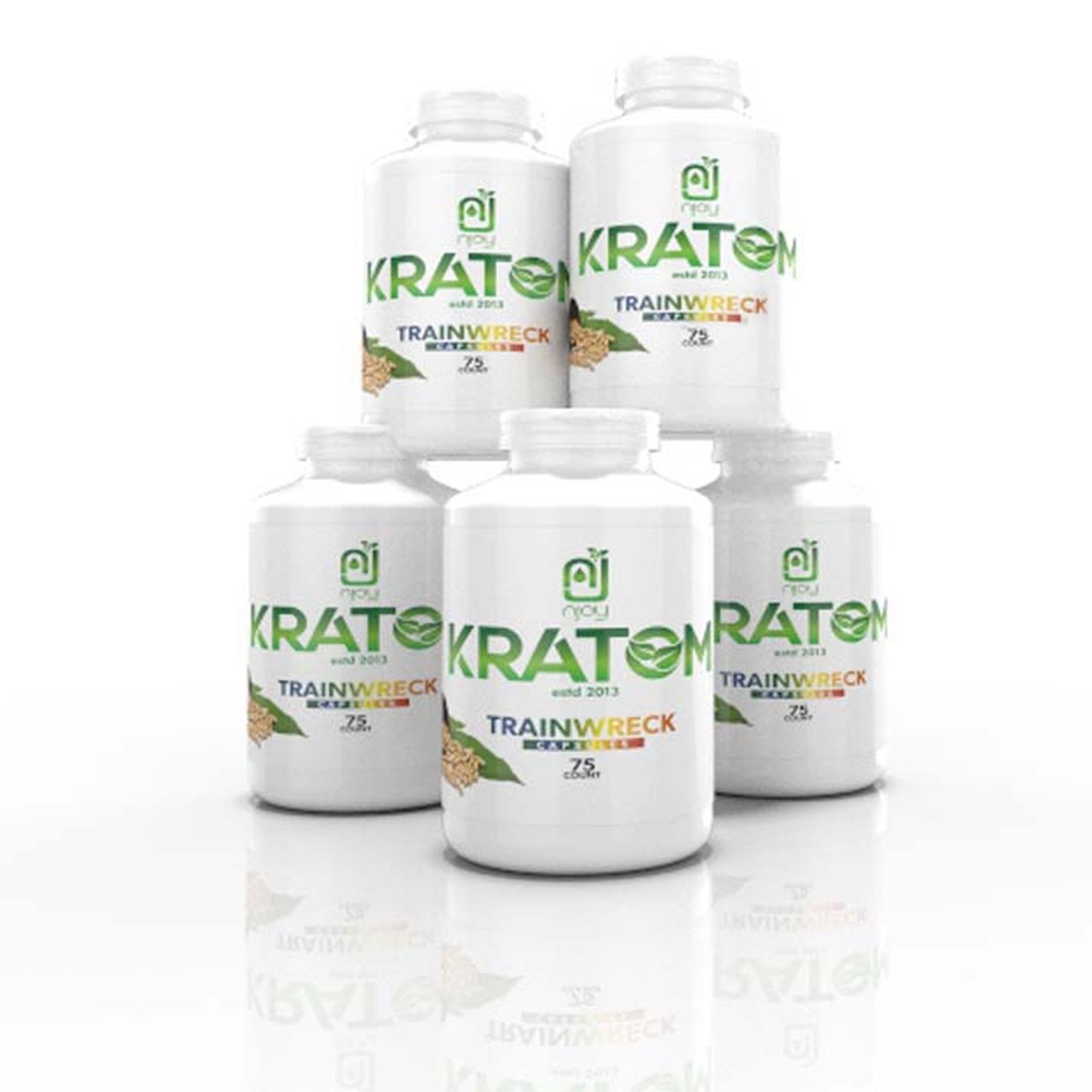 NJOY KRATOM 75CT TRAINWRECK CAPSULES BOTTLE Empire Smoke Distributors