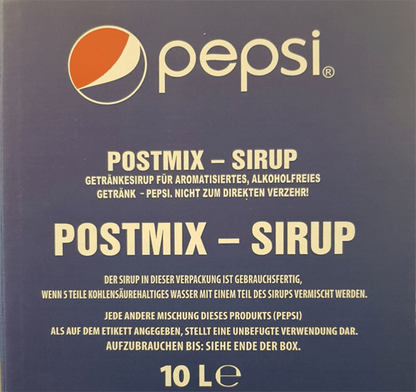 Pepsi 10 Litre Bag In Box Empire Drinks & Refrigeration Ltd