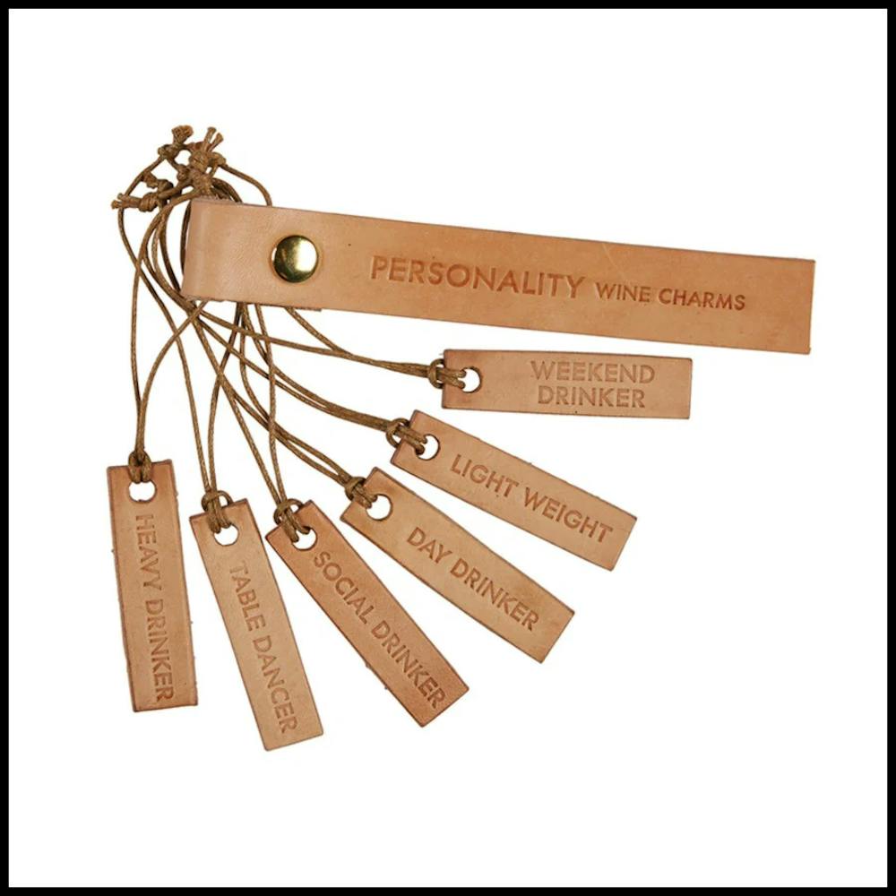Leather Wine Charms Personality Set of 6 Homegoods