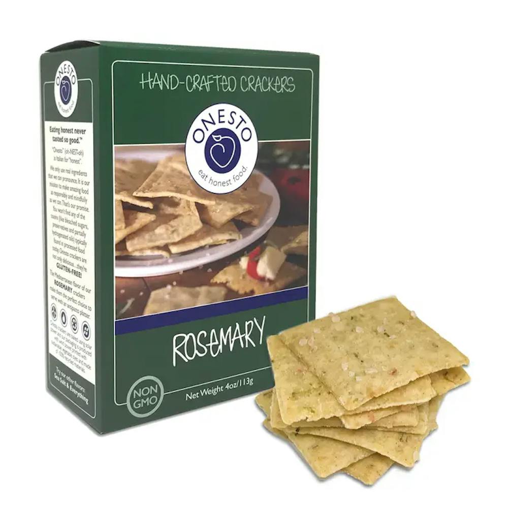 Onesto GlutenFree Rosemary Crackers 4oz Snacks, Chips, Crackers