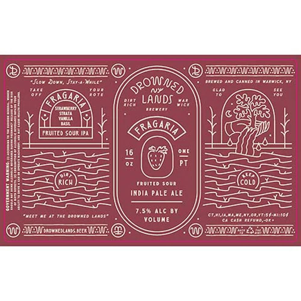 Drowned Lands Fragaria Fruited Sour IPA 16oz Can Sour