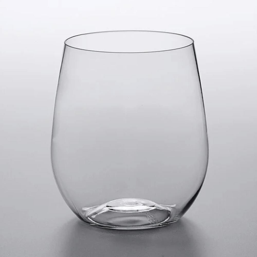 Clear 12 oz. Plastic Stemless Wine Glass (Box of 64) Plastic