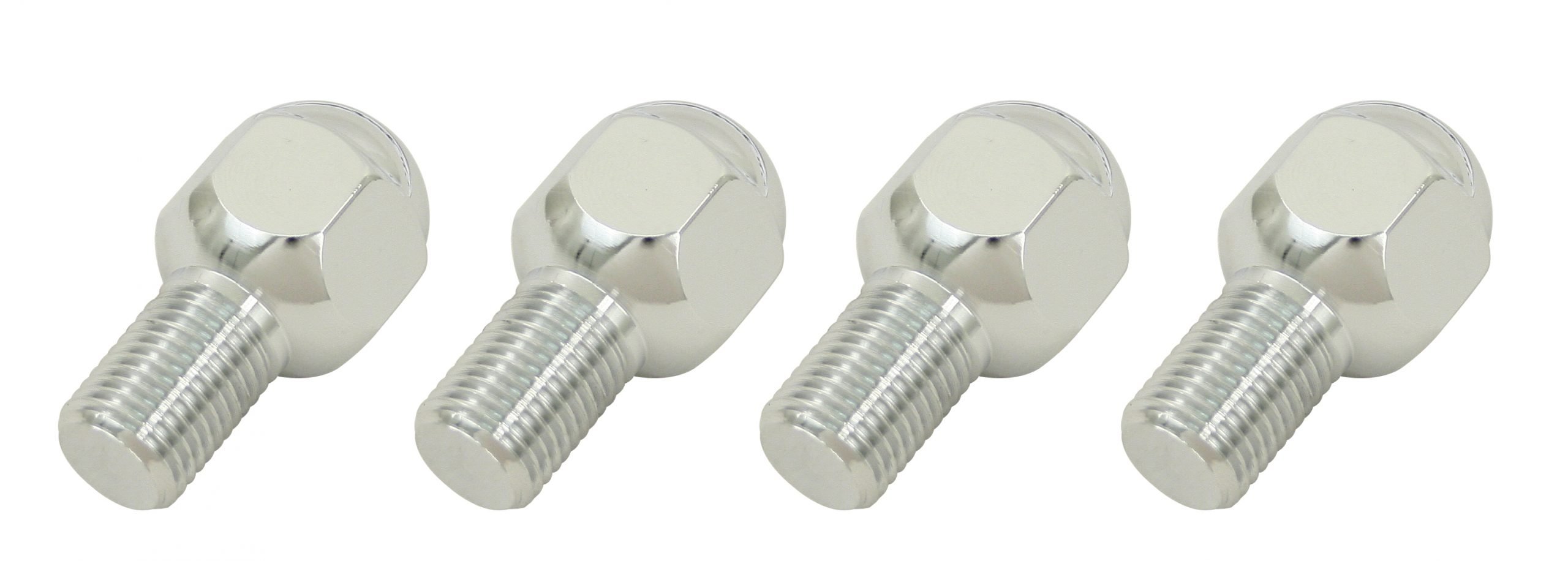 Chrome Lug Bolts M141.5, 20.5mm Long, Set of 4, 9568 Steel