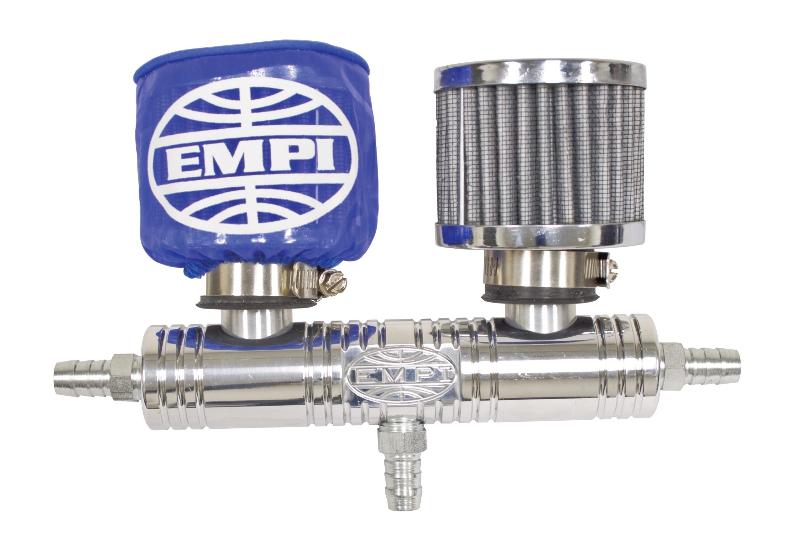 Billet Breather Tube with Blue Filter Covers EMPI