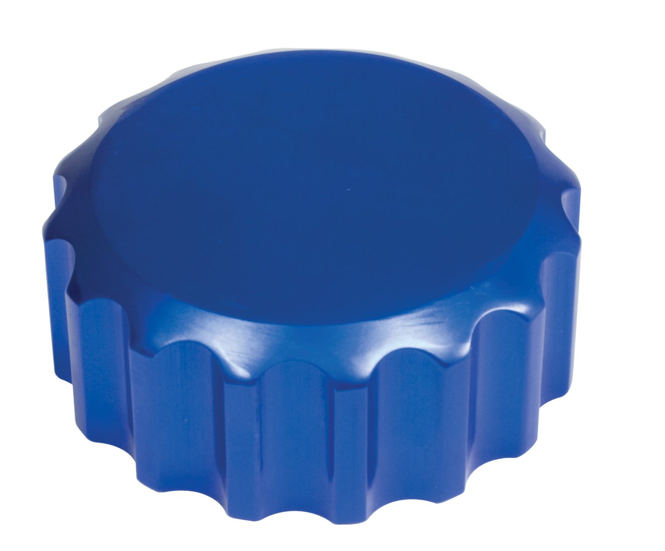Billet Blue Oil Filler Cap with Grooves EMPI